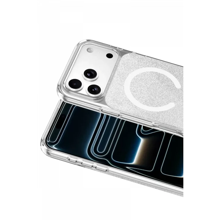 Mey İthalat®   iPhone 17 Pro Sora Simli Magsafe Kapak - Beyaz