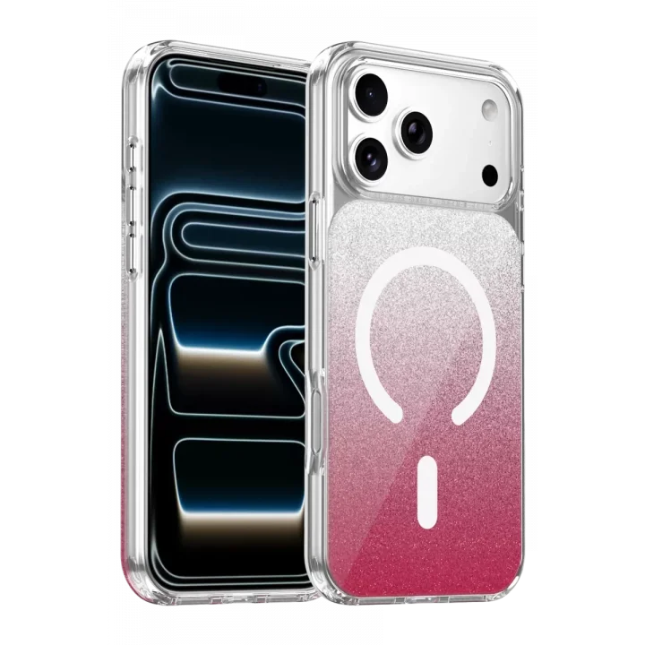 Mey İthalat®   iPhone 17 Pro Sora Simli Magsafe Kapak - Kırmızı