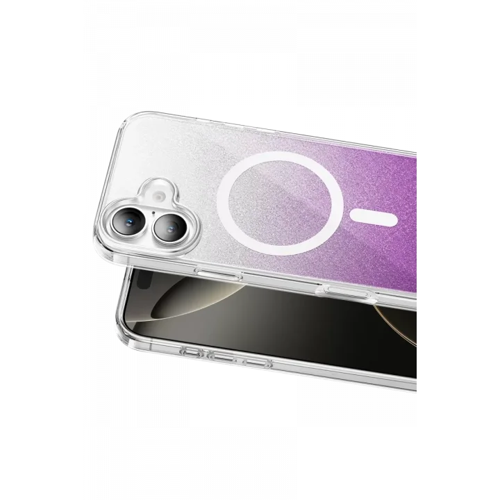 Mey İthalat®   iPhone 17 Sora Simli Magsafe Kapak - Mor