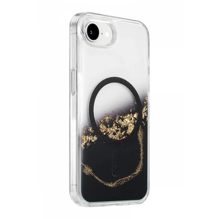 Mey İthalat®   iPhone 17E Lotus Simli Magsafe Kapak - Siyah