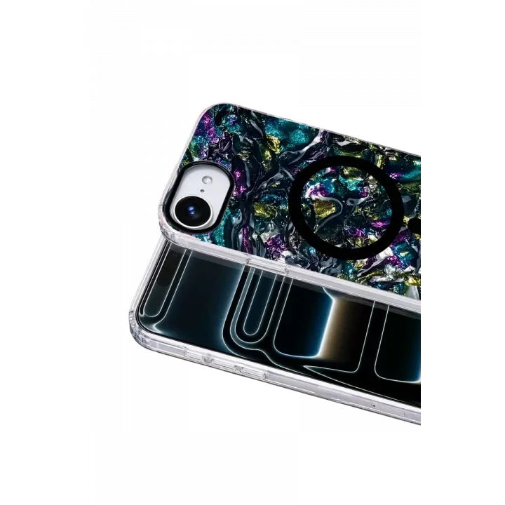 Mey İthalat®   iPhone 17E Mila Dalgalı Magsafe Kapak - Lacivert