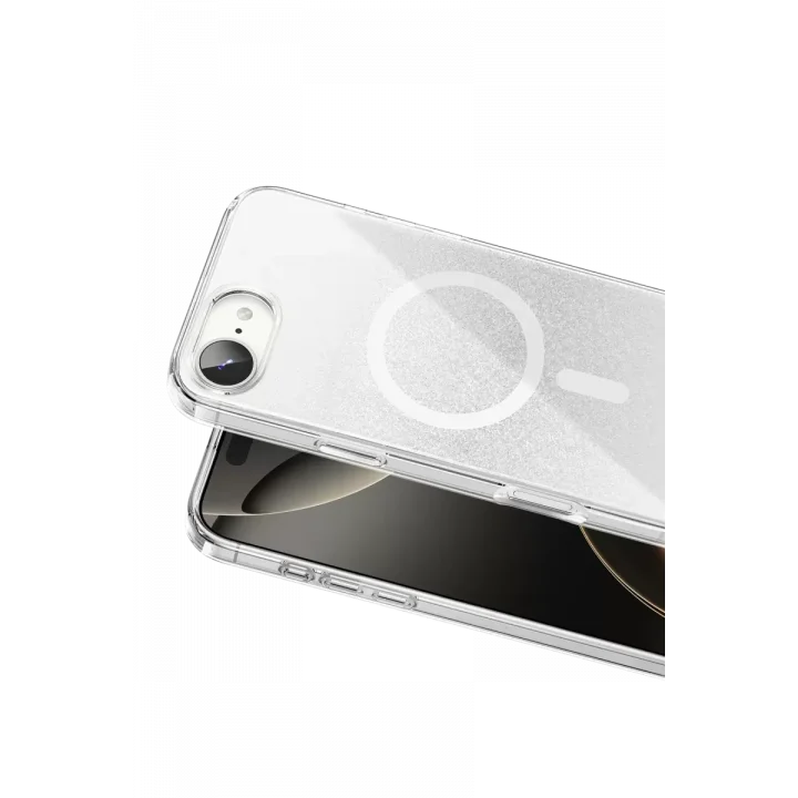 Mey İthalat®   iPhone 17E Sora Simli Magsafe Kapak - Beyaz