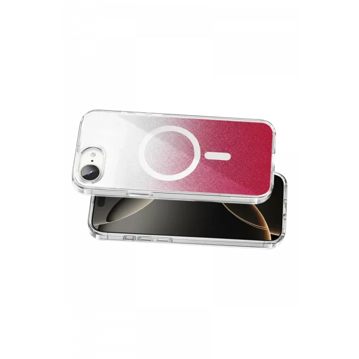Mey İthalat®   iPhone 17E Sora Simli Magsafe Kapak - Kırmızı