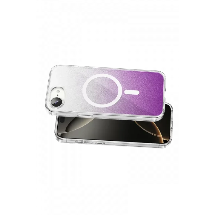 Mey İthalat®   iPhone 17E Sora Simli Magsafe Kapak - Mor