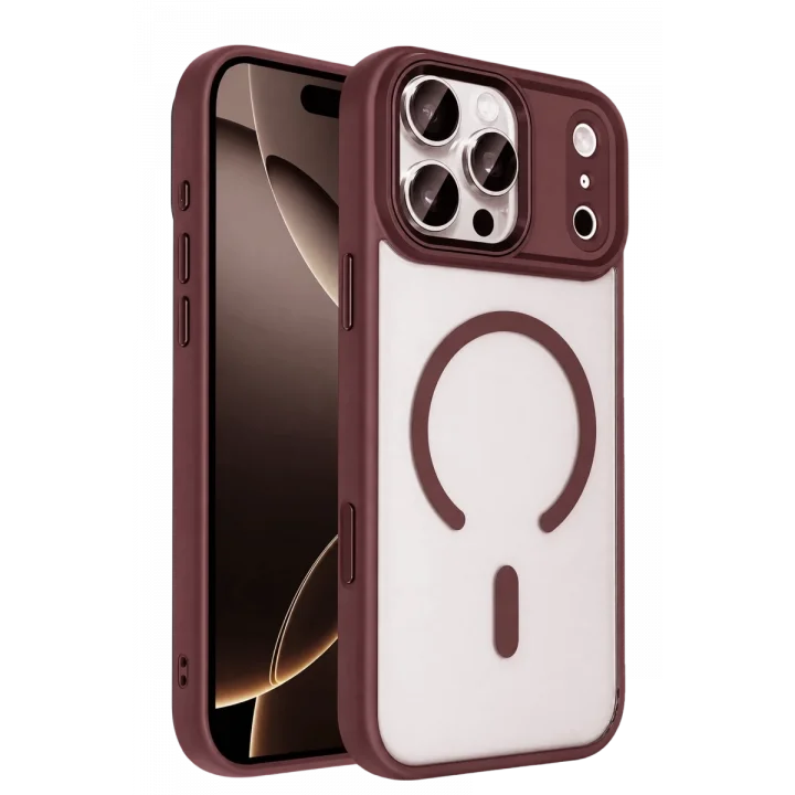 Mey İthalat®   iPhone 18 Pro Terea Magsafe Kapak - Bordo