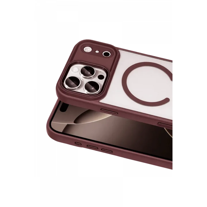 Mey İthalat®   iPhone 18 Pro Terea Magsafe Kapak - Bordo