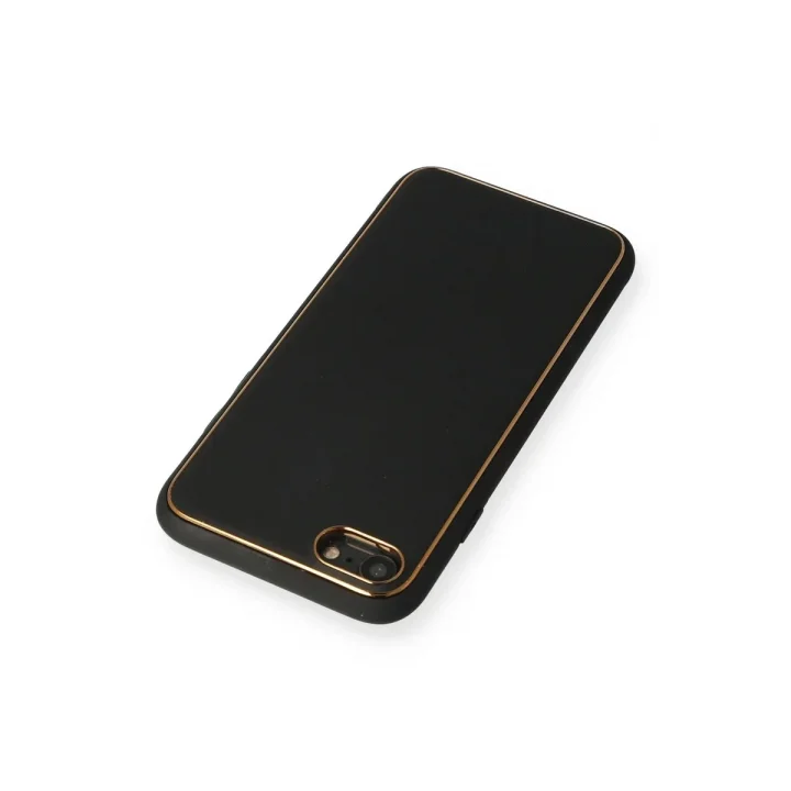 Mey İthalat®   iPhone 7 Kılıf Coco Deri Silikon Kapak - Siyah