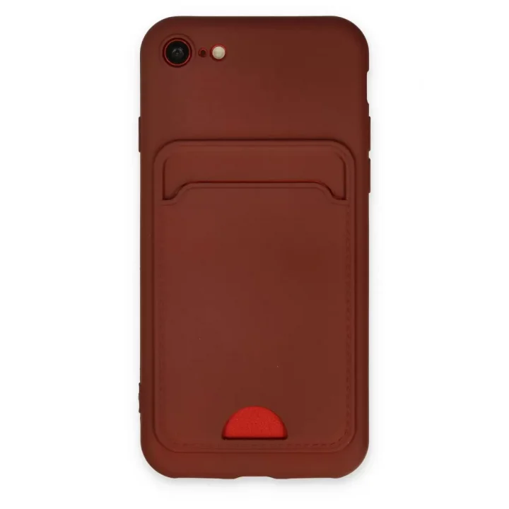 Mey İthalat®   iPhone 7 Kılıf Kelvin Kartvizitli Silikon - Bordo