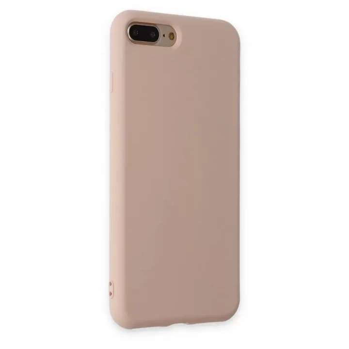 Mey İthalat®   iPhone 7 Plus Kılıf Nano içi Kadife Silikon - Pudra