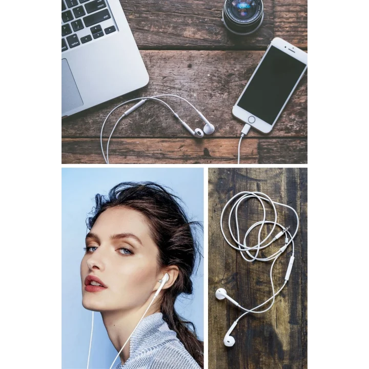 Mey İthalat®  İphone Ucu Çıkışlı Pop Up Kulakiçi Yumuşak Kontrol Tuşlu Kulaklık