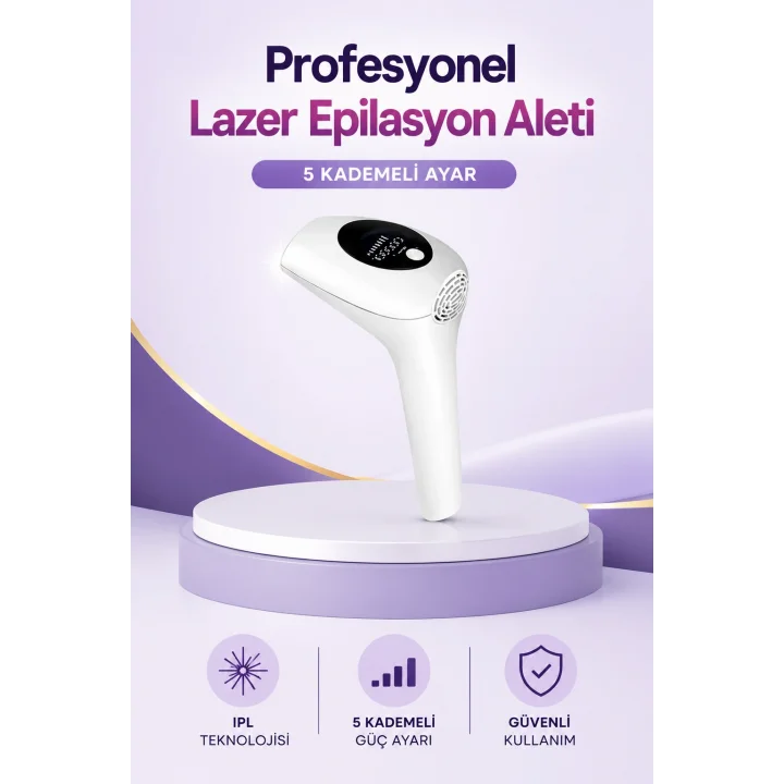Mey İthalat® IPL Lazer Epilasyon Aleti 5 Kademeli Güç Ayarlı