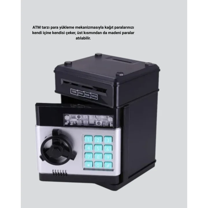 Mey İthalat® Işıklı Sesli Şifreli ATM Görünümlü Kasa Kumbara