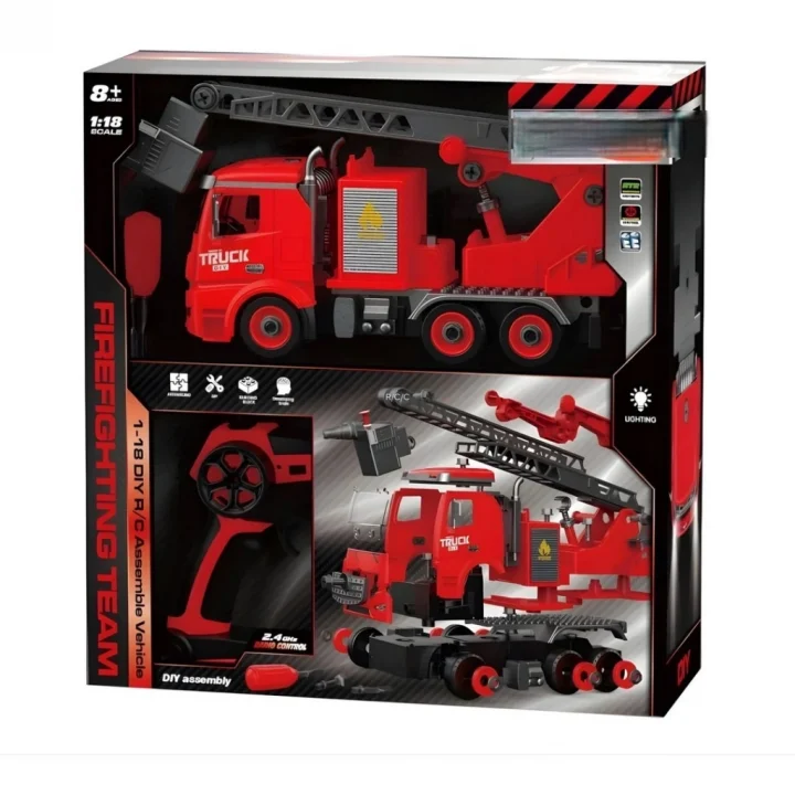 Mey İthalat® Işıklı Uzaktan Kumandalı Sök Tak İtfaiye Aracı