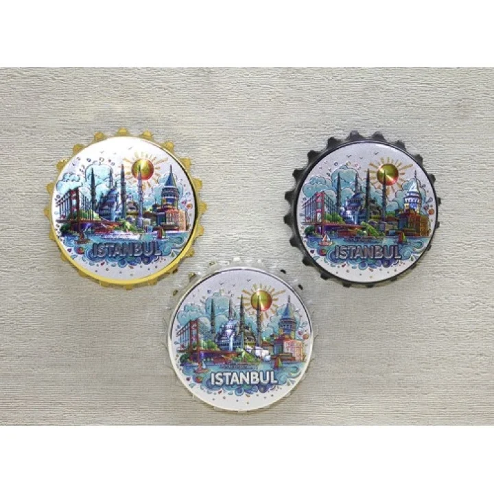 Mey İthalat® İstanbul Temalı Gazoz Kapağı Magnet - Model 2