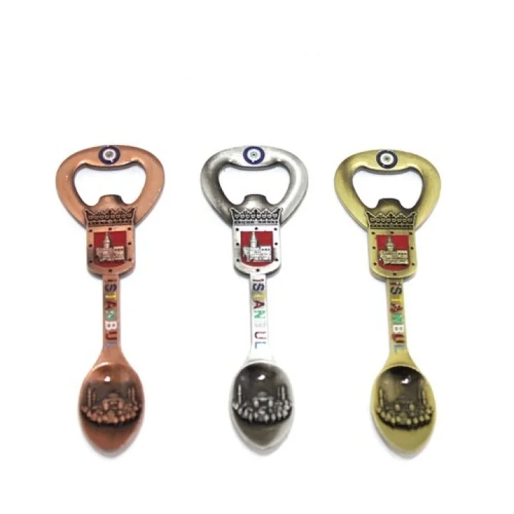 Mey İthalat® İstanbul Temalı Metal Magnet Ve Açacak Kaşık Tasarımlı