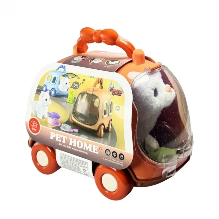 Mey İthalat®  JND-6801 Taşıma Araba Çantalı Hareketli Pilli Kedi Set -Vardem Oyuncak