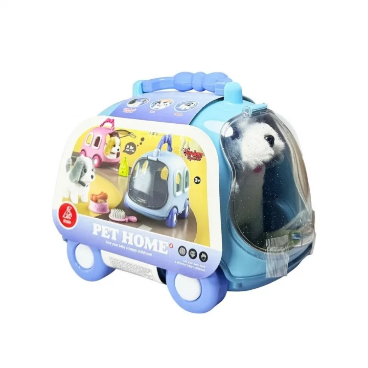 Mey İthalat®  JND-6802 Taşıma Araba Çantalı Hareketli Pilli Köpek Set -Vardem Oyuncak