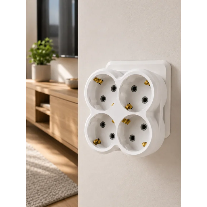 Mey İthalat® Kablosuz 4’lü Priz Çoklayıcı Kompakt Duvar Prizi Çoğaltma Adaptörü