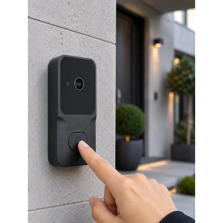 Mey İthalat® Kablosuz Akıllı Kapı Zili Gece Görüşlü Wi-Fi Güvenlik Kameralı Kapı Zili