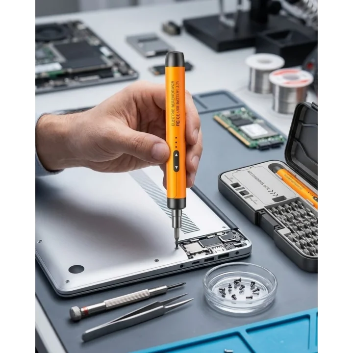 Mey İthalat® Kablosuz Alüminyum Gövdeli Elektrikli Tornavida 38 Uçlu Teknik Servis Seti