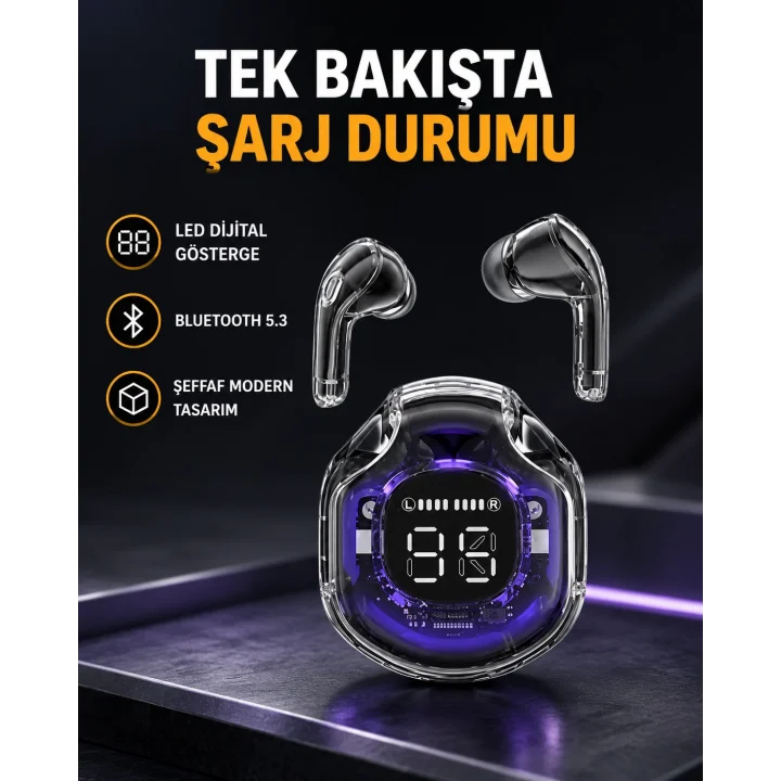 Mey İthalat® Kablosuz Bluetooth Kulaklık Hifi Ses Kalitesi ve Mikrofonlu