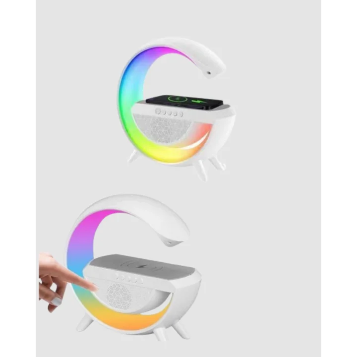 Mey İthalat® Kablosuz Şarjlı Bluetooth Hoparlör ve Gece Lambası – NFC, FM Radyo, RGB Işık