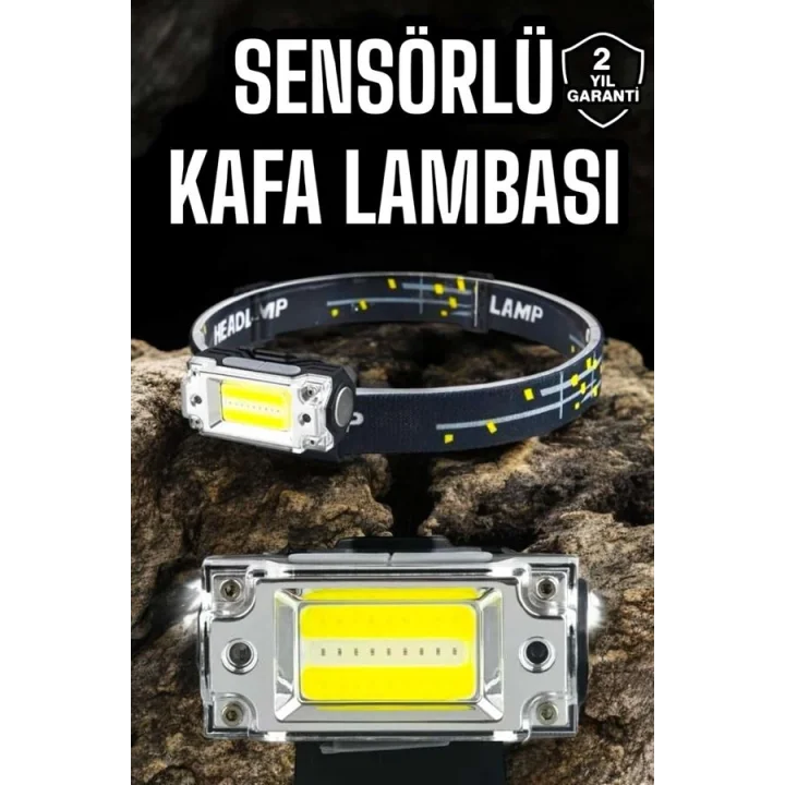 Mey İthalat® Kafa Lambası Led Fener Pratik Taşınabilir Ayarlanabilir USB Şarjlı