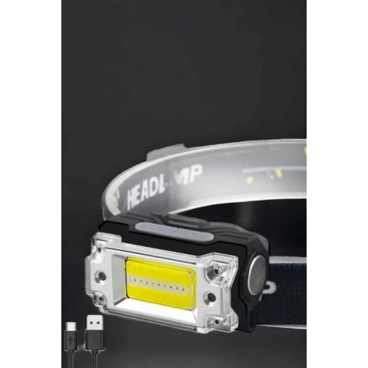 Mey İthalat® Kafa Lambası Led Fener Pratik Taşınabilir Ayarlanabilir USB Şarjlı
