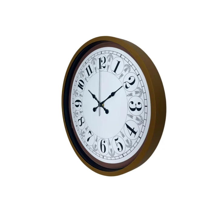 Mey İthalat® Kahverengi Motifli 36 Cm Duvar Saati