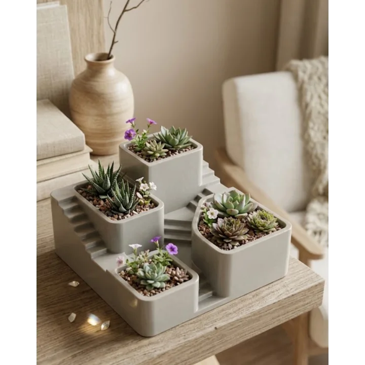 Mey İthalat® KAKTÜS SAKSI SETİ GRİ