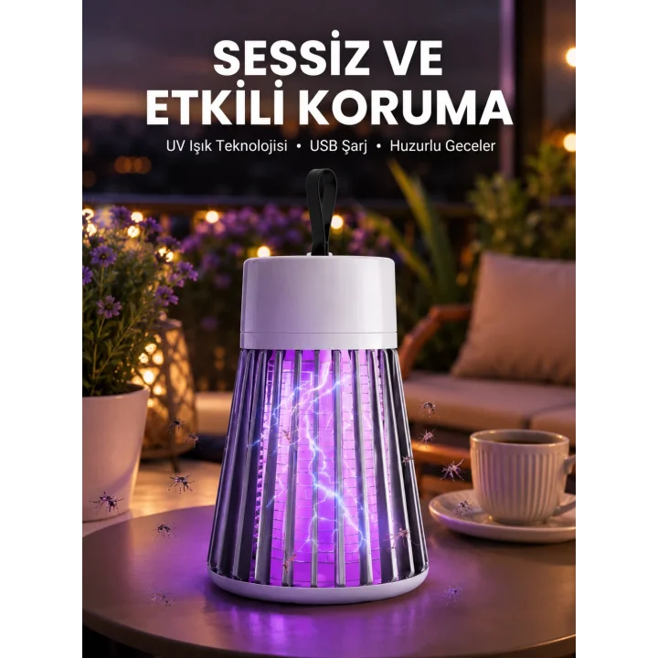 Mey İthalat® Kamp ve Bahçe İçin Şarjlı Böcek Kovucu Lamba