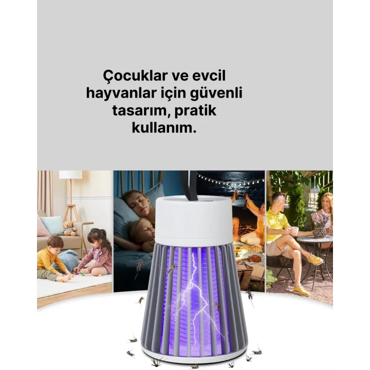 Mey İthalat® Kamp ve Bahçe İçin Şarjlı Böcek Kovucu Lamba