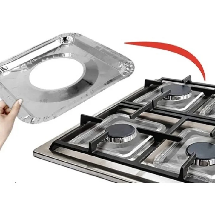 Mey İthalat® Kare Ocak Üstü Yağ Koruyucu Alüminyum Levha 23*23 cm 10 Adet