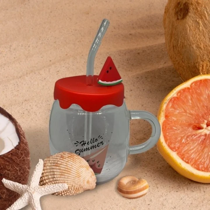 Mey İthalat® Karpuz Tasarımlı Kupa Bardak