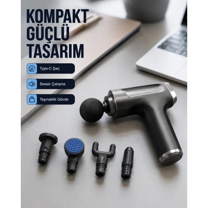 Mey İthalat® Kas Yorgunluğu Giderici Vücut Masaj Tabancası Yeni Nesil