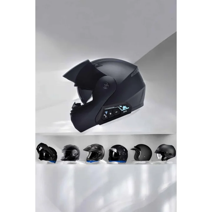 Mey İthalat® Kask Kulaklığı Motosiklet Intercom Interkom Dinleme Konuşma Özellikli Su Geçirmez