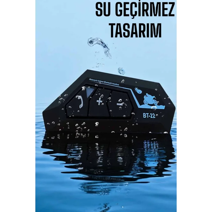 Mey İthalat® Kask Kulaklığı Motosiklet Intercom Interkom Dinleme Konuşma Özellikli Su Geçirmez