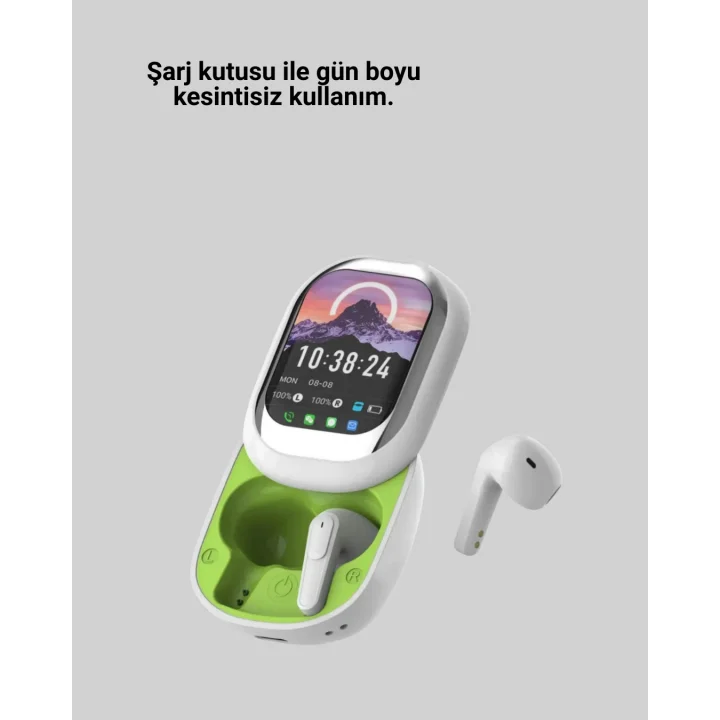 Mey İthalat® Kayar Kapak Tasarımlı Dokunmatik Ekranlı Kablosuz Bluetooth Kulaklık