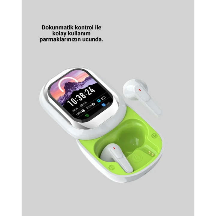 Mey İthalat® Kayar Kapak Tasarımlı Dokunmatik Ekranlı Kablosuz Bluetooth Kulaklık