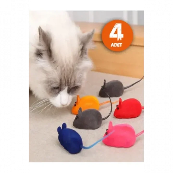 Mey İthalat® Kedi Eğitim Oyun Faresi 4 Adet
