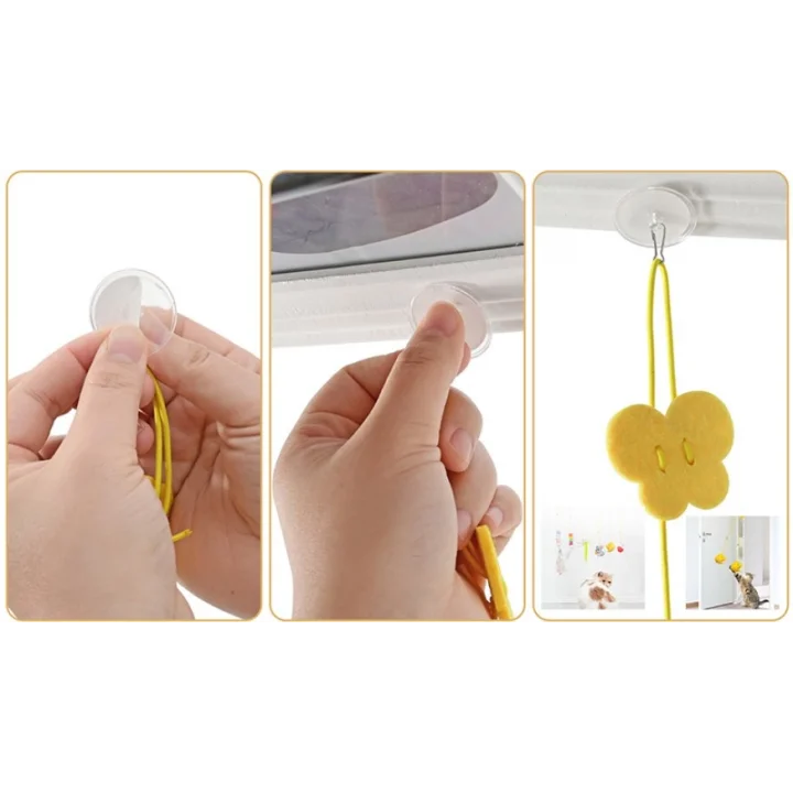 Mey İthalat® Kelebek Model Elastik Kendinden Yapışkanlı Kedi Oyun Oltası