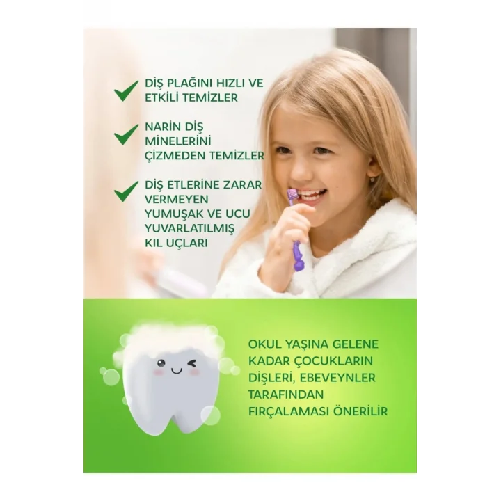 Mey İthalat®  .Kids Ekstra Soft Diş Fırçası 3-7 Yaş