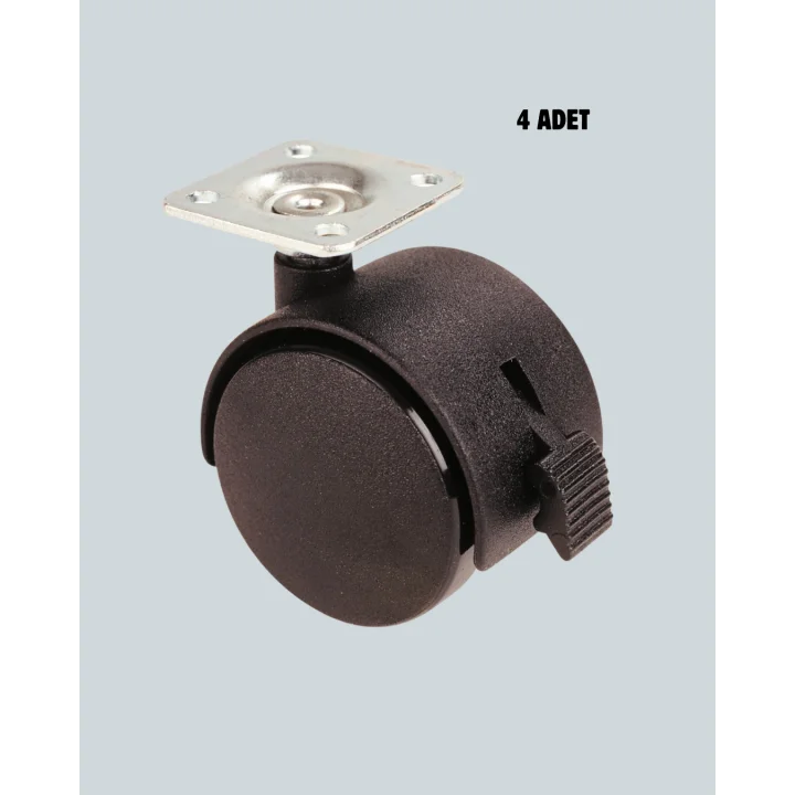 Mey İthalat® Kilitli Mini Tekerlek Ayak 4 cm 4’lü Set
