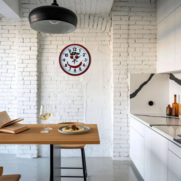 Mey İthalat® Kırmızı  Kitchen 36 Cm Mutfak Duvar Saati
