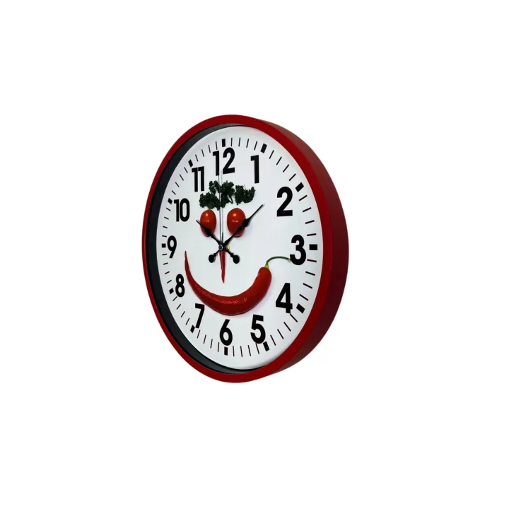 Mey İthalat® Kırmızı  Kitchen 36 Cm Mutfak Duvar Saati