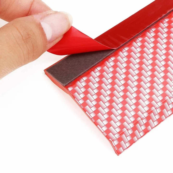 Mey İthalat®  Kırmızı Renkli 2,5 Metre Araba Oto Ön Tampon Koruyucu Kauçuk Pratik Tampon Şerit Bant Döşeme