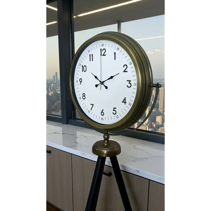 Mey İthalat® Klasik Eskitme Tripod Ayaklı Saat