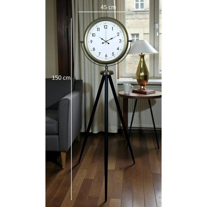 Mey İthalat® Klasik Eskitme Tripod Ayaklı Saat