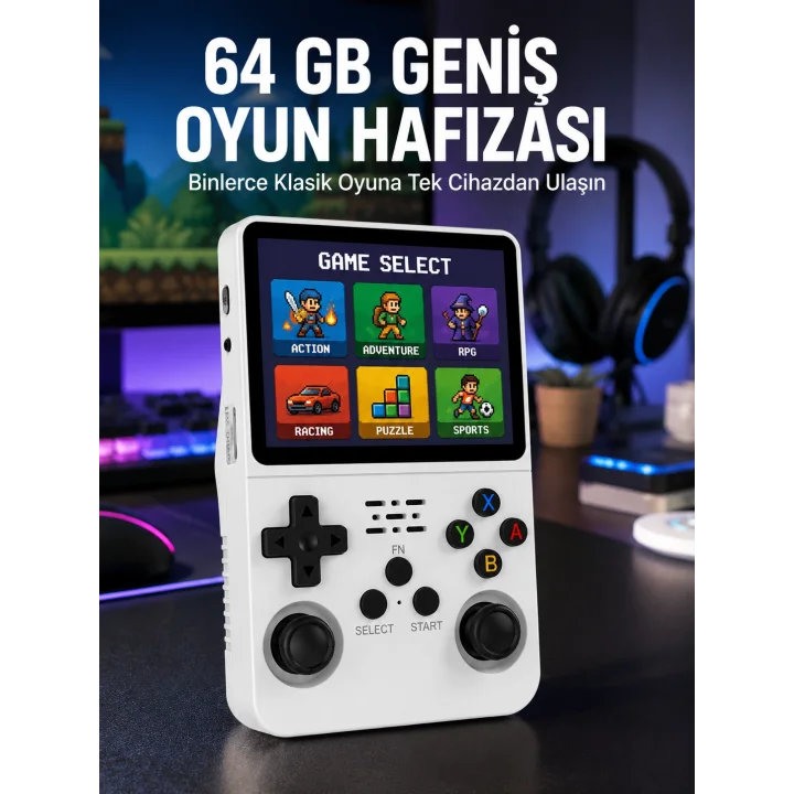 Mey İthalat® Klasik Oyun Konsolu 64 Bit İşlemci ve Çift Kart Girişi Özellikli Yeni Nesil