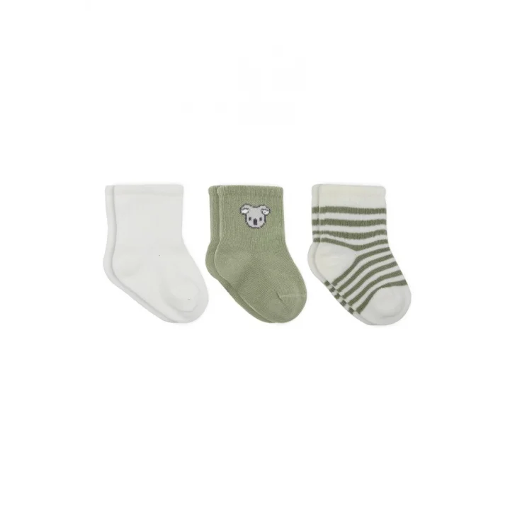 Mey İthalat® Koala Boy 3lü Penye Soket Çorap 10133 Ekru